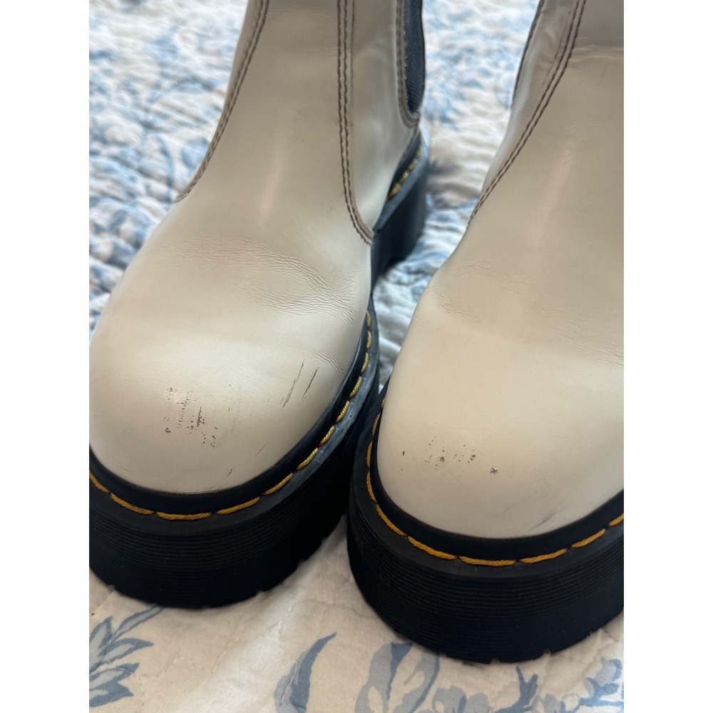 Dr Martens 2976 Quad White Smooth Leather Platform Chelsea Boots Women's US 8 - Picture 11 of 15